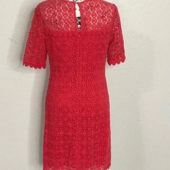 boden poppy lace dress Tie Neck Tier Dress - Poppy Red